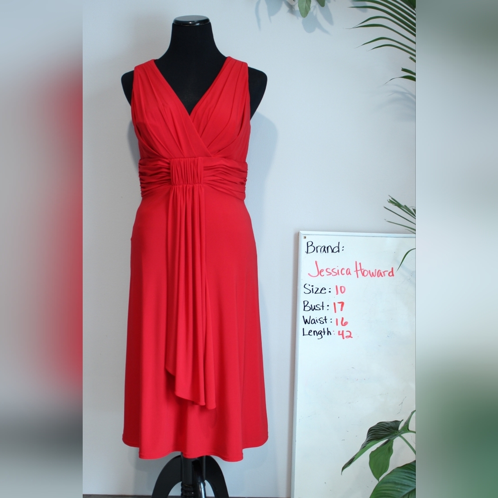 Jessica Howard Vibrant Red Midi Dress